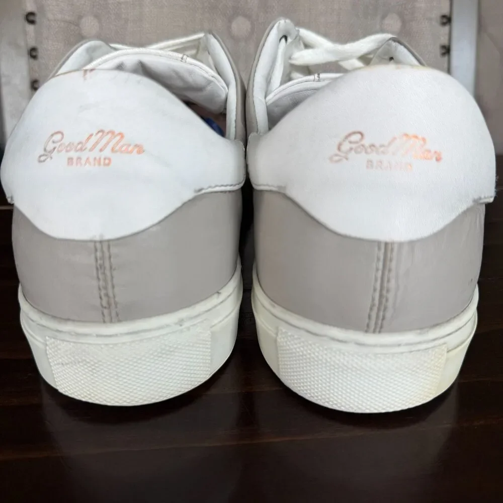 Good Man Brand Edge White Leather Casual Sneaker Shoes Low Top Men's Size 12